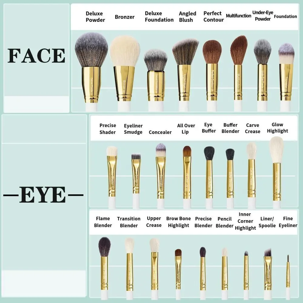 Premium Quality Goat Hair Synthetic Fiber Professional Makeup Brushes Set